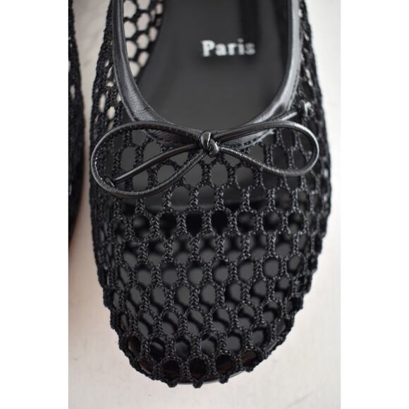 Christian Louboutin Sweetie Jane Mesh Flat Black Patent Ballet Ballerina 39.5 - Picture 13 of 16